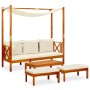 Banco de jardín con mesa y reposapiés madera de acacia maciza de vidaXL, Bancos de jardín - Ref: Foro24-3058008, Precio: 425,...