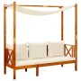 Banco de jardín con mesa y reposapiés madera de acacia maciza de vidaXL, Bancos de jardín - Ref: Foro24-3058008, Precio: 425,...