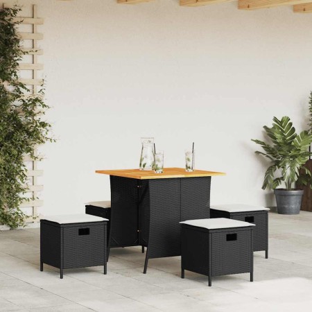 Set de muebles jardín 5 pzas con cojines ratán sintético negro de , Conjuntos de jardín - Ref: Foro24-365420, Precio: 227,83 ...