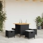 Set de muebles jardín 5 pzas con cojines ratán sintético negro de , Conjuntos de jardín - Ref: Foro24-365420, Precio: 227,83 ...