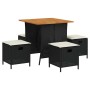 Set de muebles jardín 5 pzas con cojines ratán sintético negro de , Conjuntos de jardín - Ref: Foro24-365420, Precio: 227,83 ...