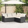Sofá en forma de L con cojines ratán sintético negro de , Conjuntos de jardín - Ref: Foro24-365415, Precio: 321,12 €, Descuen...