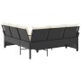 Sofá en forma de L con cojines ratán sintético negro de , Conjuntos de jardín - Ref: Foro24-365415, Precio: 321,12 €, Descuen...