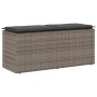Banco de jardín con cojín ratán sintético gris 110x40x44 cm de , Bancos de jardín - Ref: Foro24-4104147, Precio: 105,85 €, De...
