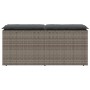 Banco de jardín con cojín ratán sintético gris 110x40x44 cm de , Bancos de jardín - Ref: Foro24-4104147, Precio: 105,85 €, De...