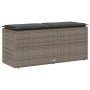 Banco de jardín con cojín ratán sintético gris 110x40x44 cm de , Bancos de jardín - Ref: Foro24-4104147, Precio: 105,85 €, De...