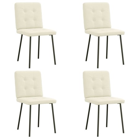 Sillas de comedor 4 unidades terciopelo crema de , Sillas de comedor - Ref: Foro24-3315166, Precio: 200,12 €, Descuento: %