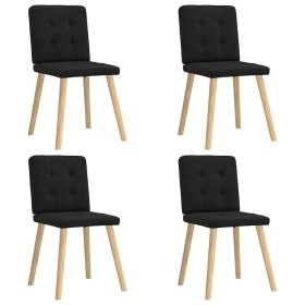 Sillas de comedor 4 unidades tela negras de , Sillas de comedor - Ref: Foro24-3315170, Precio: 195,49 €, Descuento: %