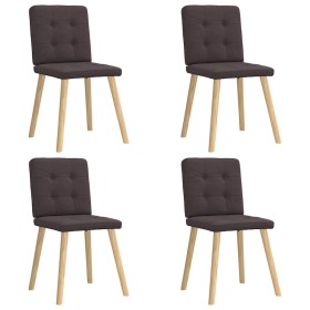 Sillas de comedor 4 unidades tela marrón oscuro de , Sillas de comedor - Ref: Foro24-3315172, Precio: 195,49 €, Descuento: %