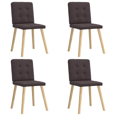 Sillas de comedor 4 unidades tela marrón oscuro de , Sillas de comedor - Ref: Foro24-3315172, Precio: 195,49 €, Descuento: %