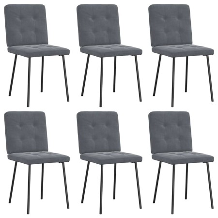 Sillas de comedor 6 unidades terciopelo gris oscuro de , Sillas de comedor - Ref: Foro24-3315428, Precio: 242,00 €, Descuento: %