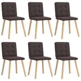 Sillas de comedor 6 unidades tela marrón oscuro de , Sillas de comedor - Ref: Foro24-3315442, Precio: 292,05 €, Descuento: %