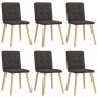 Sillas de comedor 6 unidades tela marrón oscuro de , Sillas de comedor - Ref: Foro24-3315442, Precio: 292,05 €, Descuento: %