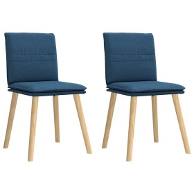 Sillas de comedor 2 unidades tela azul de , Sillas de comedor - Ref: Foro24-4101263, Precio: 110,42 €, Descuento: %