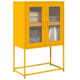 Aparador de acero amarillo mostaza 68x39x107 cm de , Aparadores - Ref: Foro24-853377, Precio: 97,54 €, Descuento: %