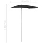 Sombrilla de jardín semicircular con palo 300x150 cm negro de vidaXL, Sombrillas - Ref: Foro24-315565, Precio: 26,93 €, Descu...