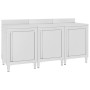 Mesa de trabajo comercial mueble acero inoxidable 180x60x96 cm de vidaXL, Restauración - Ref: Foro24-3058268, Precio: 703,08 ...