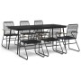 Juego de comedor para jardín 7 piezas ratán PVC negro de vidaXL, Conjuntos de jardín - Ref: Foro24-3060271, Precio: 539,89 €,...