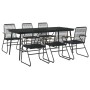 Juego de comedor para jardín 7 piezas ratán PVC negro de vidaXL, Conjuntos de jardín - Ref: Foro24-3060271, Precio: 539,89 €,...