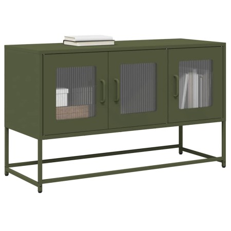 Mueble TV acero laminado en frío verde oliva 100,5x39x60,5 cm de , Muebles TV - Ref: Foro24-853342, Precio: 97,88 €, Descuent...