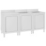 Fregadero de cocina profesional acero inoxidable 180x60x96 cm de vidaXL, Restauración - Ref: Foro24-3058271, Precio: 810,57 €...