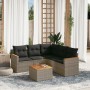 Set de muebles de jardín 6 pzas y cojines ratán sintético gris en Conjuntos de jardín | Comprar online en Foru.es