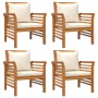Juego de muebles jardín 5 pzas con cojines madera maciza acacia de vidaXL, Conjuntos de jardín - Ref: Foro24-3058097, Precio:...