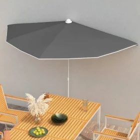 Sombrilla de jardín semicircular palo 300x150 cm gris antracita de vidaXL, Sombrillas - Ref: Foro24-315561, Precio: 24,36 €, ...