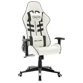 Silla de gaming de cuero sintético blanco y negro de vidaXL, Sillones para videojuegos - Ref: Foro24-20535, Precio: 187,77 €,...