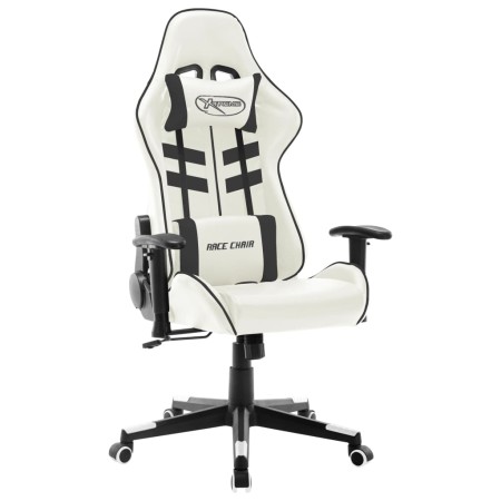 Silla de gaming de cuero sintético blanco y negro de vidaXL, Sillones para videojuegos - Ref: Foro24-20535, Precio: 190,93 €,...
