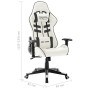 Silla de gaming de cuero sintético blanco y negro de vidaXL, Sillones para videojuegos - Ref: Foro24-20535, Precio: 190,93 €,...