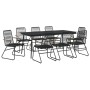 Juego de comedor de jardín 9 piezas ratán PVC negro de vidaXL, Conjuntos de jardín - Ref: Foro24-3060272, Precio: 634,08 €, D...