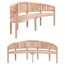 Banco banana de madera maciza de teca 200 cm de vidaXL, Bancos de jardín - Ref: Foro24-310495, Precio: 314,24 €, Descuento: %