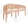 Banco banana de madera maciza de teca 200 cm de vidaXL, Bancos de jardín - Ref: Foro24-310495, Precio: 323,93 €, Descuento: %