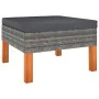 Footstool in synthetic rattan and solid eucalyptus wood by vidaXL, Modular outdoor sofas - Ref: Foro24-315752, Price: 40,16 €...