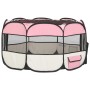 Parque de perros plegable y bolsa transporte rosa 110x110x58cm de vidaXL, Casetas y cercados para perros - Ref: Foro24-171010...
