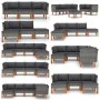 Reposapiés de ratán sintético y madera maciza de eucalipto de vidaXL, Sofás modulares de exterior - Ref: Foro24-315752, Preci...