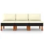 Central sofas 3 units synthetic rattan and eucalyptus wood by vidaXL, Modular outdoor sofas - Ref: Foro24-315768, Price: 142,...