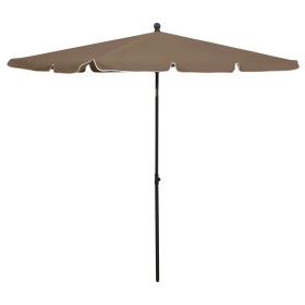 Sombrilla de jardín con palo gris taupe 210x140 cm de vidaXL, Sombrillas - Ref: Foro24-315546, Precio: 40,69 €, Descuento: %
