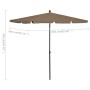 Sombrilla de jardín con palo gris taupe 210x140 cm de vidaXL, Sombrillas - Ref: Foro24-315546, Precio: 40,69 €, Descuento: %