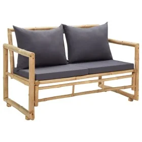 Banco de jardín con cojines 115 cm de bambú de vidaXL, Bancos de jardín - Ref: Foro24-315597, Precio: 189,18 €, Descuento: %