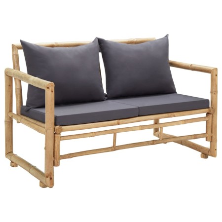 Banco de jardín con cojines 115 cm de bambú de vidaXL, Bancos de jardín - Ref: Foro24-315597, Precio: 191,34 €, Descuento: %