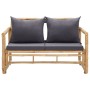 Banco de jardín con cojines 115 cm de bambú de vidaXL, Bancos de jardín - Ref: Foro24-315597, Precio: 191,34 €, Descuento: %