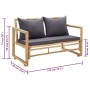 Banco de jardín con cojines 115 cm de bambú de vidaXL, Bancos de jardín - Ref: Foro24-315597, Precio: 191,34 €, Descuento: %