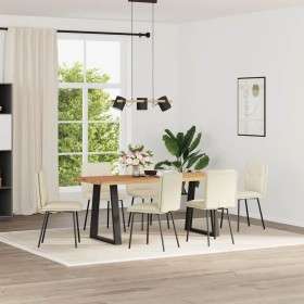 Sillas de comedor 6 unidades de terciopelo crema de , Sillas de comedor - Ref: Foro24-3315688, Precio: 259,55 €, Descuento: %