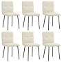 Sillas de comedor 6 unidades de terciopelo crema de , Sillas de comedor - Ref: Foro24-3315688, Precio: 259,55 €, Descuento: %