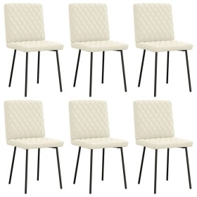 Sillas de comedor 6 unidades de terciopelo crema de , Sillas de comedor - Ref: Foro24-3315482, Precio: 313,46 €, Descuento: %
