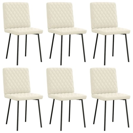 Sillas de comedor 6 unidades de terciopelo crema de , Sillas de comedor - Ref: Foro24-3315482, Precio: 313,46 €, Descuento: %
