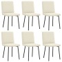 Sillas de comedor 6 unidades de terciopelo crema de , Sillas de comedor - Ref: Foro24-3315482, Precio: 313,46 €, Descuento: %