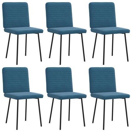 Sillas de comedor 6 unidades terciopelo azul de , Sillas de comedor - Ref: Foro24-3315513, Precio: 251,16 €, Descuento: %
